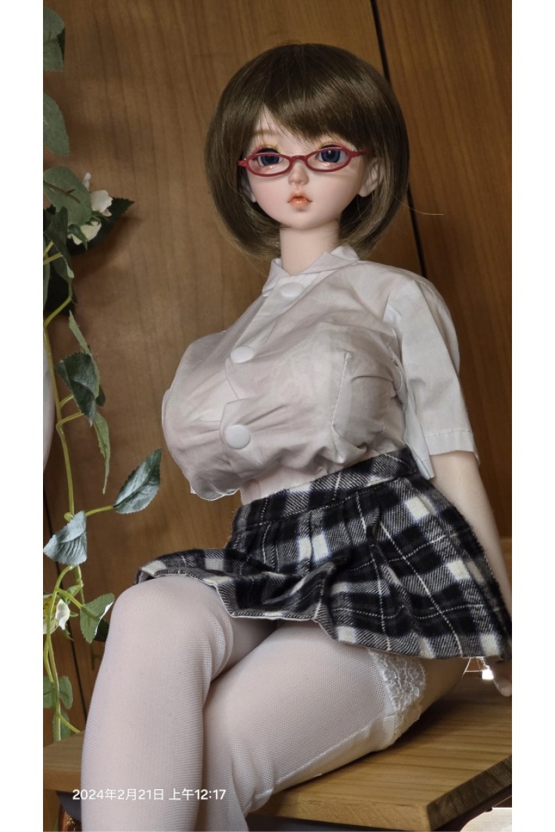 60cm 巨乳アニメラブドール MiniDoll-JK桃桃 ソフトビニール製ヘッド+シリコン製ボディ