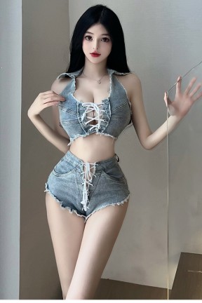 ラブドール 情熱的なジーンズのセクシーなランジェリー